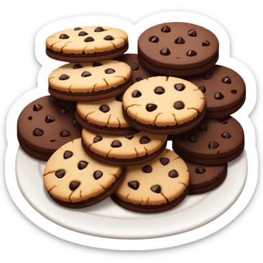A plate of chocolate shortbread cookies (without chocolaté chips) sticker