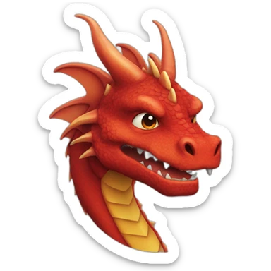 Dragon rouge de face en colère sticker