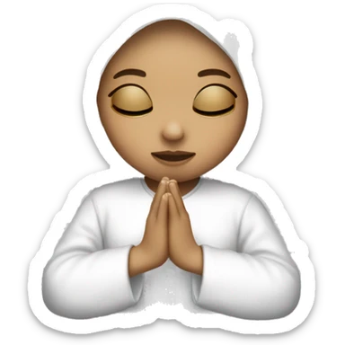 Light skin girl praying with eyes closed and lace white veil  sticker
