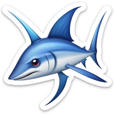 Swordfish with pointed nose sticker