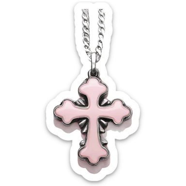 light pink chrome hearts cross sticker
