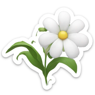 headbanging white flower sticker