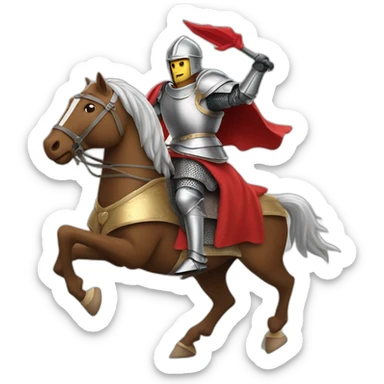 middle age knight riding a horse in  battle sticker