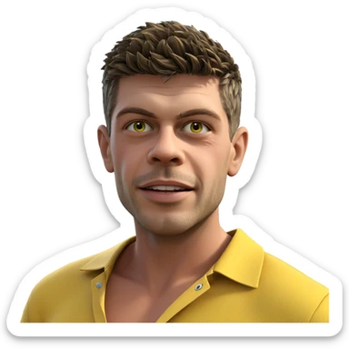 boy in yellow shirt outdoors sticker