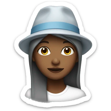 girl with a fog hat sticker