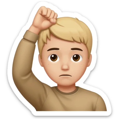 😔 this emoji with a fist over its head sticker