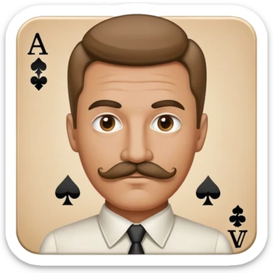 a man with mastash how ever he's poker face  sticker