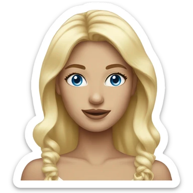 blonde blue eyed pretty woman  sticker