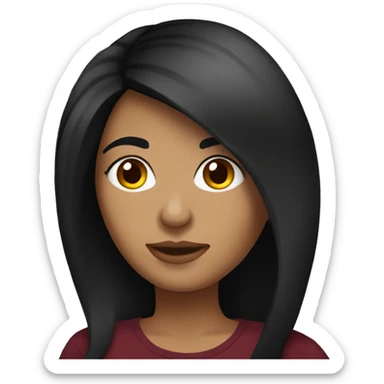 Latina with midlong burgundy and black hair  sticker