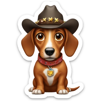 wiener dog cowboy sticker