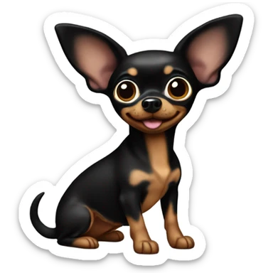 Black chihuahua wiener dog sticker