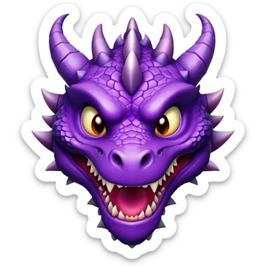 Purple Dragon with a Devilish Smile sticker