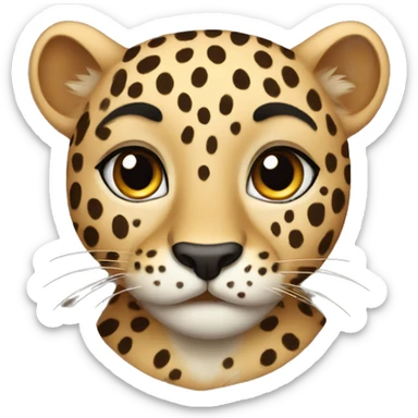 Cute leopard sticker