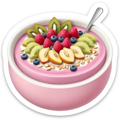 pastel pink and white smoothie bowl sticker