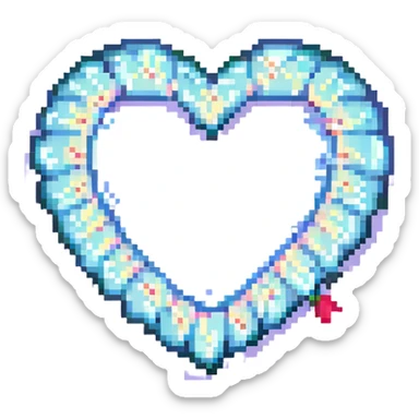 sparkling heart pixel art style no background sticker