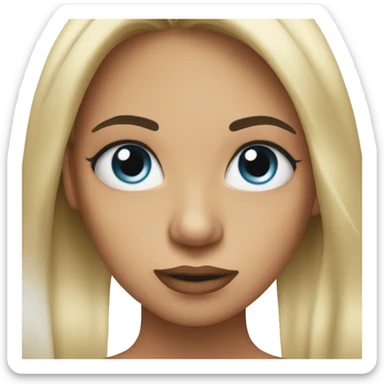 Sassy emoji with eyelash  sticker