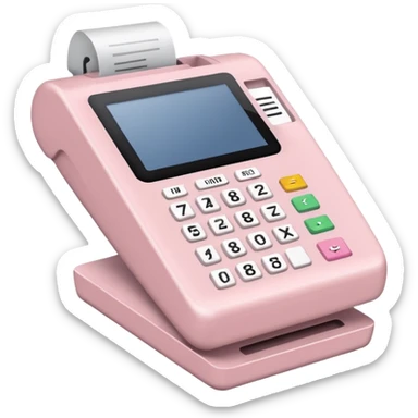 Light Pale Pink rpayment terminal PRINTING RECEIPT for TAX sticker