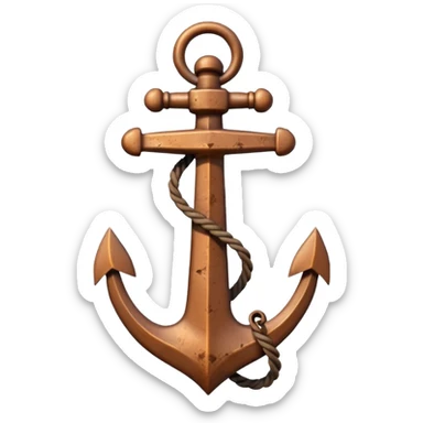 anchor object icon, metal anchor, slightly rusty texture, 3D cartoon, soft shadow, mobile game icon style, centered, clean background, no text, no watermark
 sticker