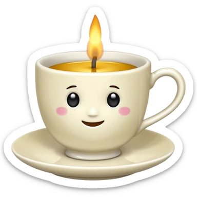 teacup candle sticker