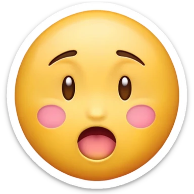 yellow emoji face moaning with blush sticker