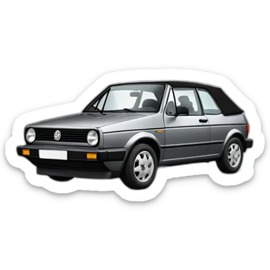 vw golf 1993 cabriolet metallic gray karman sticker