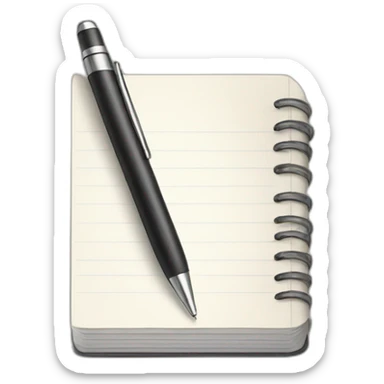 pen with notebook sticker