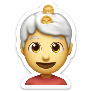 Face with a halo savoring food by having the tongue out sticker