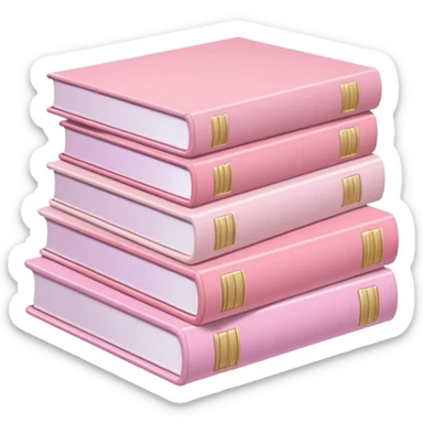 stack of pastel pink stack of pale pink Language learning books sticker