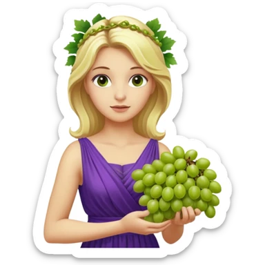 purple dress ancient greek blonde woman  with grape sticker