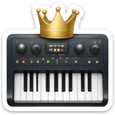 a synth with a crown on the corner sticker