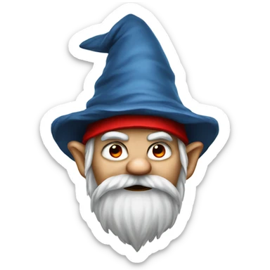 Angry gnome with big red hat  sticker