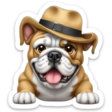 Bulldog com boné  sticker