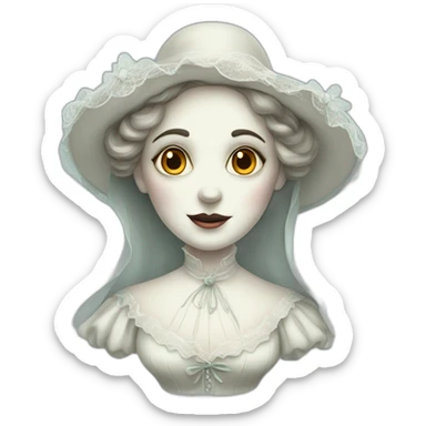 victorian lady ghost sticker