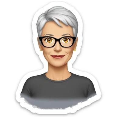 jamie lee curtis cartoon wearing tee sticker