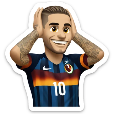 Mauro Icardi Galatasaray ear celebration sticker