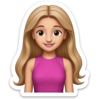 Ariana Grande with long dark blonde hair, dark pink dress sticker