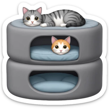Minimal Cat condo with cat’s bed sticker