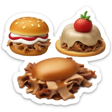 Dessert and pulled pork sticker