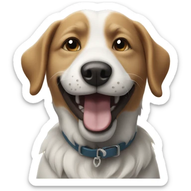 happy dog under cloudy sky sticker