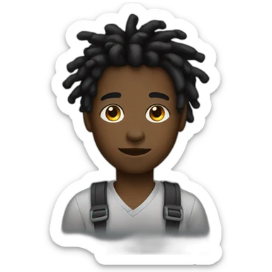 black uni boy dreads sticker