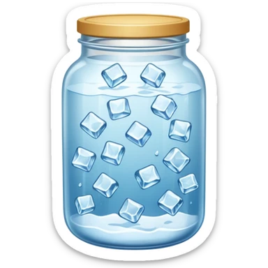 SLIM ICE JAR WITHOUT LID ON WITH LOTS OF ICE sticker