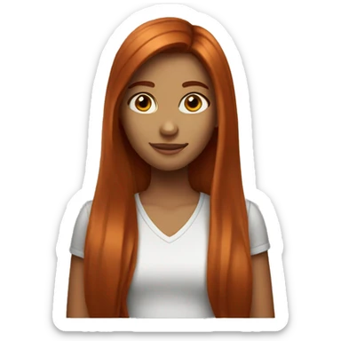 a girl with long auburn hair  sticker