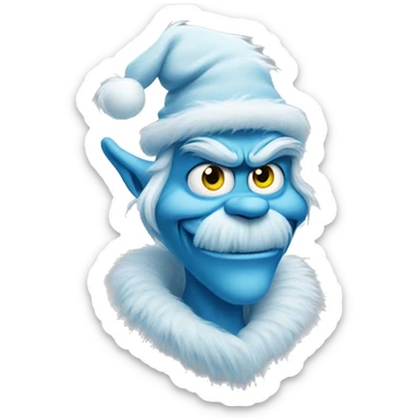 frosty blue grinch sticker