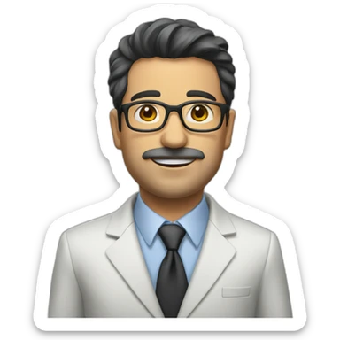 Matías prats with glasses and suit sticker