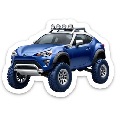 Tall roof Long wheelbase widened pearly midnight snow dark blue 2nd generation 2025 Toyota 86 off-road racer chrome nerf bars and silver satin wheels  sticker