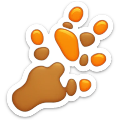 Paws with Vibrant orange paw pads of a bear sticker