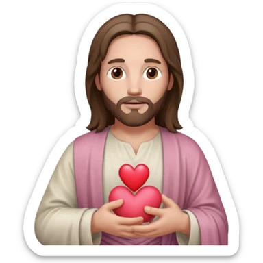 Jesus con un corazón en la mano sticker