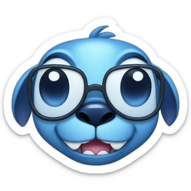 stitch face with glasses from lilo and stitch sticker