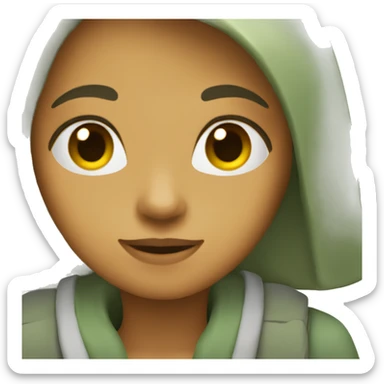 girl in a sage crcar view from side sticker