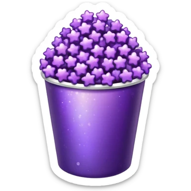 Glitter purple popcorn sticker
